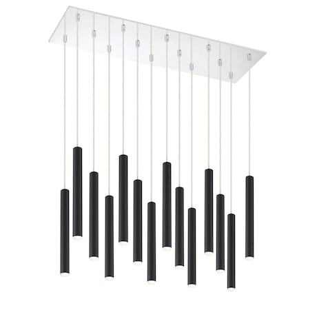 Z-Lite Forest 14 Light Island/Billiard, Chrome & Matte Black 917MP12-MB-LED-14LCH